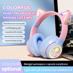 Manufacture LED <strong>Cute</strong> <strong>Earphones</strong> for Kids Children <strong>Cute</strong> Cat Headsets Excellent Wireless Noise Cancelling Cat Ear Headphones - Product Image 5