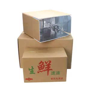 Caja térmica para entrega de alimentos, embalaje de alimentos congelados, cartón corrugado de cartón con aislamiento térmico personalizado