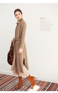 Cárdigan de Cachemira bordado para Otoño e Invierno 100%, cárdigan de Cachemira pura para mujer, suéter, abrigo, bata con cinturón - Product Image 4