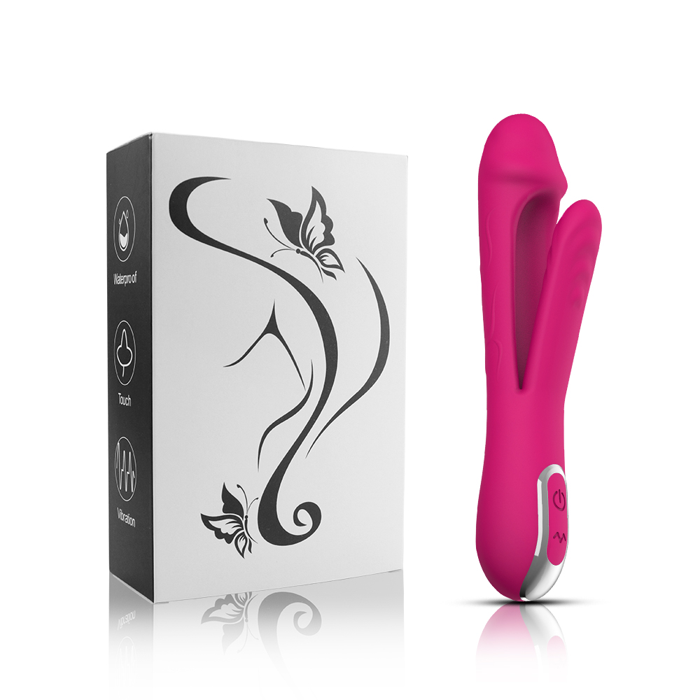 3 in 1 Hollow Flapping G Spot Vibrator Dildo Tongue Licking Bite  