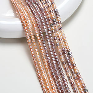 Perlas de Agua Dulce Naturales de Color Mixto al por Mayor, de 4-5 mm, Casi Redondas, Blancas y Rosas, en Forma de Huevo, para Collares, Accesorios de Perlas Sueltas para DIY - Product Image 3