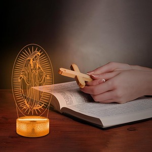 Vierge Marie 3D Illusion LED Veilleuse Design Moderne Style Tactile <span class=keywords><strong>pour</strong></span> Catholiques Cadeau Religieux <span class=keywords><strong>pour</strong></span> <span class=keywords><strong>Maman</strong></span> Femmes <span class=keywords><strong>Anniversaire</strong></span> Noël - Product Image 5
