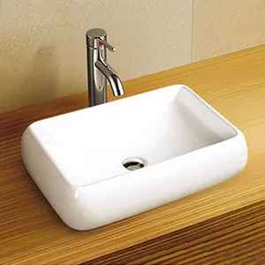 Good Quality Rectangular Art Basin Washbasin Modern Countertop Wash Basin Ceramic Bathroom Sink