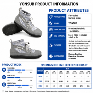 <span class=keywords><strong>Scarpe</strong></span> da Pesca Antiscivolo in Neoprene da 5mm con Suola in Feltro Borchiata per Roccia e Barriera Corallina, per Pesca in <span class=keywords><strong>Mare</strong></span> e Attività all'Aperto, con Chiodi in Acciaio sul Fondo in Feltro - Product Image 4