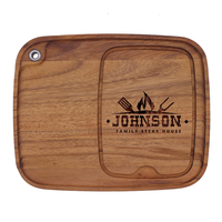 Plateau rectangulaire réutilisable écologique personnalisé pour viande, fromage, plateau à charcuterie en bois d'acacia, plateau à steak