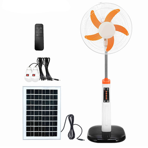 Wholesale Solar <b>Fan</b> With Solar Panel Rechargeable 16 Inch <b>Standing</b> With Remote Control Dual LED Bulbs For Outdoor Camping Home - Product Image 3