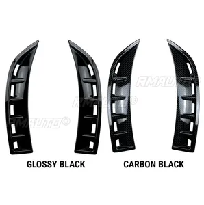 Pair Front Bumper Side Air Vent <b>Splitter</b> Spoiler Canard Gloss Black Carbon Look for Mercedes CLA Class C118 CLA180 CLA200 2020+ - Product Image 3