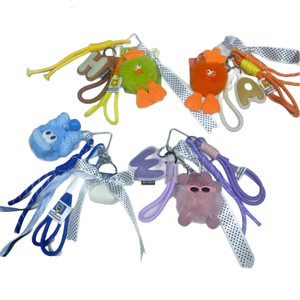 Porte-clés en peluche, pendentif animal de dessin animé, breloque de sac tissée à la main, porte-clés de voiture en cuir artificiel, style 3D, 4 styles, 1 style, 5 styles - Product Image 5