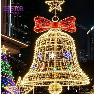 ประติมากรรมระฆังคริสต์มาส LED สีทองขนาดใหญ่ สำหรับตกแต่งทางเข้าเมือง รีสอร์ท และโครงการจัดแสดงงานเทศกาลเชิงพาณิชย์ - Product Image 3