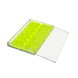 Jeu de dominos de luxe irisé, jeu de dominos moderne double six, jeu de dominos personnalisé avec logo sur le dos, boîte transparente en acrylique - Product Image 6