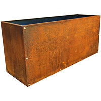 Jardinière rectangulaire en métal, boîte à fleurs noire de 35.5 "x 10" x 28 "pour l'extérieur, installation facile galvanisée
