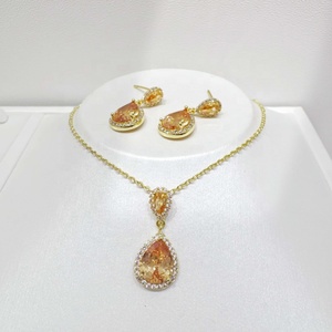 Juego de joyería fina de plata 925 para novia, diseño simple de 2 piezas, con diamantes y circonitas, para boda. - Product Image 5