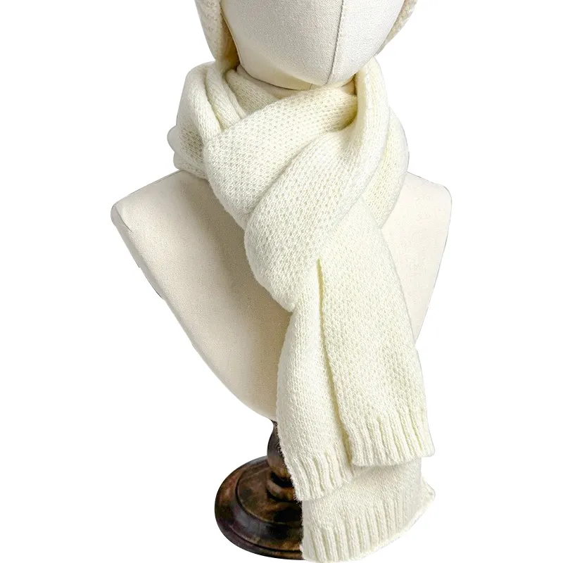 Hoge Kwaliteit Custom Logo Multi-Color Gebreide Chunky Sjaals Polyester Winter Sjaal Voor Vrouwen