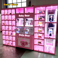 Игровой автомат-кран Baby Bear с уникальным дизайном, 28 и 10 ячейками, комбинированный, с подарочными коробками и витриной, для торговых центров