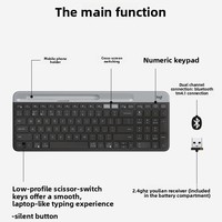Nouvel ensemble clavier et souris sans fil K580 double mode pour bureau, tablette, iPad et PC/ordinateur de bureau