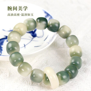 สร้อยข้อมือหยกหลิงกูซี 13x14 มม. สำหรับทุกเพศ ใส่ได้ทุกวัน ขัดเงาด้วยมือ หินธรรมชาติ ของขวัญสำหรับคู่รัก - Product Image 2