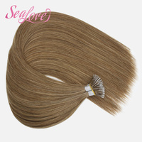 Extensiones de Cabello Humano 100% con Anillas Nano, Cabello Virgen Remy con Cutícula Alineada, Cabello Suave y Liso para Uso Profesional en Salón