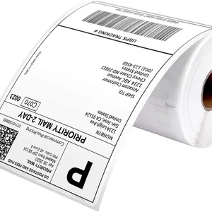 סיטונאי מותאם אישית דבק נייר מודפס עמיד למים שמן הוכחת ריק רול ישיר תרמית תווית עבור חינם