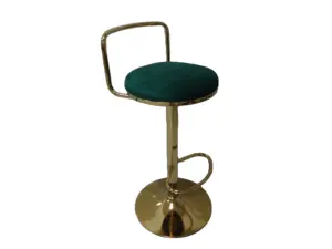 무료 샘플 도매 2024 Golden. 럭셔리 크롬 도금 강철 프레임 시트-높이 조절 바 의자