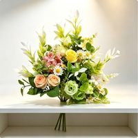 Bouquet de roses artificielles, fleurs artificielles à tenir en main, décoration de scène de mariage, arrangement pour salon