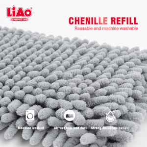 LiAo <strong>Red</strong> Green Blue Multi Colors 40cm 360 Rotating Chenille Sweeping Dust Flat <strong>Mop</strong> for Household Floor Cleaning - Product Image 6