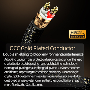 Câble audio stéréo ATAUDIO HiFi 3.5 vers double 6.5, noyau plaqué or OCC avec prise en cuivre pur, câble de haut-parleur pour ordinateur, projecteur - Product Image 6