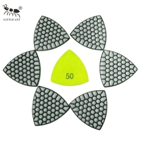 LITTLE ANT Tampons triangulaires 80 90 mm à bords flexibles en résine sèche pour le polissage des bords incurvés du marbre et du granit