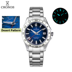 Cronos L6029 GS 39mm Montre Homme Mécanique Automatique 20mm <span class=keywords><strong>Bracelet</strong></span> Brossé Bulle Verre Saphir Haute Qualité <span class=keywords><strong>Diver</strong></span> Graduel - Product Image 1
