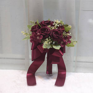 Bouquet de fleurs artificielles en soie pour mariée, 100% naturel, pour les occasions de mariage et de remise de diplôme - Product Image 3