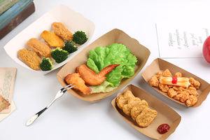 Assiette et bol en papier Kraft pour emballage de frites de poulet frites à emporter plateau de bateau pour frites de poulet autres collations - Product Image 2