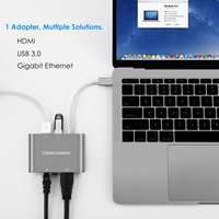 Adaptor USB C ke USB 3.0 dengan HDMI 4K Gigabit Ethernet 2 Port USB Baru untuk Laptop USB C Hub