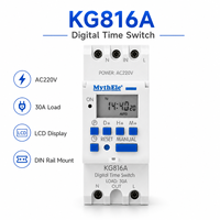 MythEle DIN Rail Digital Time Switch AC220V 30A LCD Programmable Timer Relay untuk Kontrol Rumah dan Industri