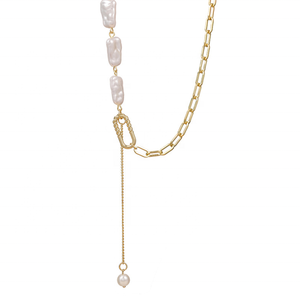 Fábrica forma Irregular perla agua dulce Diseño Acero Inoxidable mujeres novia encantos joyería accesorios de moda - Product Image 1