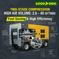 Compresseur à vis diesel ultra haute pression 35 bars, compresseur portable de très haute pression pour le forage de puits pétroliers