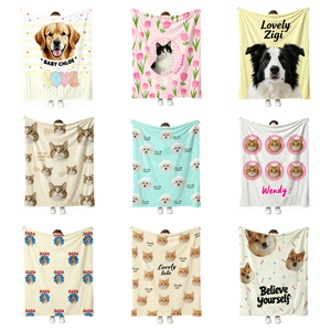 ผ้าห่มนุ่มพิเศษ อุ่นสบาย ใช้ได้ทุกฤดู ลายพิมพ์ ผ้าฟลานเนลถัก ผ้าฟลีซ 100% โพลีเอสเตอร์ ป้องกันไฟฟ้าสถิต ลายน่ารักสำหรับสัตว์เลี้ยง แมว สุนัข - Product Image 4