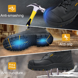 Anteng שחור esd עבודה מגפיים משוגע עור סוס פלדה בוהן אנטי סטטית אנטי החלקה esd s1p astm f2413 עמיד למים esd עבודה מגפיים - Product Image 4