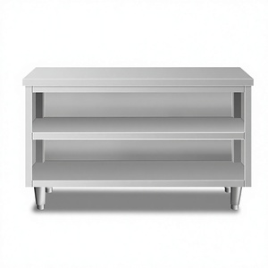 Gabinete <span class=keywords><strong>de</strong></span> Cocina Comercial <span class=keywords><strong>de</strong></span> Acero Inoxidable con Diseño Abierto, Montaje en Encimera, Sin Ruedas, Sin Tratamiento <span class=keywords><strong>de</strong></span> Superficie - Product Image 1