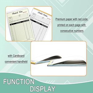 Carnet de reçus de vente autocopiants personnalisé pour usage professionnel et bureautique, bloc de factures professionnel pour la gestion des documents - Product Image 3