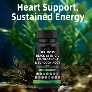Biyode Private Label Oem Wholesale Multimineral Vitamin Sea Moss 3000mg Black Seed Oil 2000mg Detox Supplement Seamoss Capsules