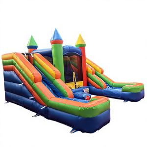 WINSUN - Parque de Juegos Inflable de Doble Carril con Trampolín, Tobogán Seco, Material de PVC, para Centros Comerciales y Jardines - Product Image 1