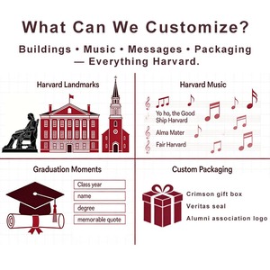 Caja Musical de Madera con Manivela, Regalo <span class=keywords><strong>Popular</strong></span> para la Graduación de la Universidad de Harvard 2026, Canción Personalizada - Product Image 3