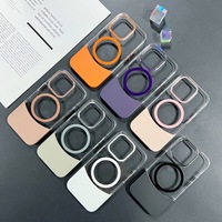 Casing Ponsel Magnetik Leyi Fashion untuk iPhone 16 15 Pro Max, Transparan PC, Tipe Lepas Pasang