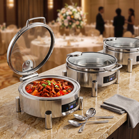Chauffe-Plat Électrique Intelligent à Commande Tactile, Réchaud de Buffet en Acier Inoxydable, Double Fonction Chauffante pour Hôtels et Traiteurs