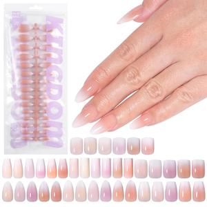 <span class=keywords><strong>Grossiste</strong></span> Marque Blanche 150 Pièces Faux Ongles Rose Nude Dégradé à Coller Courts Carrés Amande Ombrés - Product Image 1