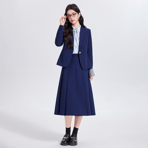 Women's Suit Set Midi Skirt Formal Business Wear Anti-Wrinkle Worsted Fabric Interview Office Outfit - Product Image 1