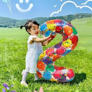 ลูกโป่งฟอยล์ตัวเลขขนาดใหญ่พิเศษ 40 นิ้ว สีสันสดใส เป็นมิตรกับสิ่งแวดล้อม เติมก๊าซฮีเลียม สำหรับถ่ายรูปงานวันเกิด เด็กๆ วันคริสต์มาส - Product Image 5