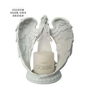 Personalizzabile fatto a mano scultura in resina di angelo candelabro statua nautica <span class=keywords><strong>da</strong></span> tavolo interno dipinto globo di neve artigianato di natale - Product Image 1