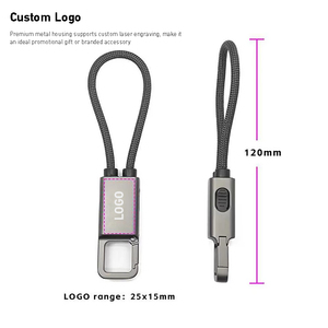 2 in 1 Fast Charging 240W Keychain Metal Alu Nylon USB Charger Data <b>Cable</b> - Product Image 2