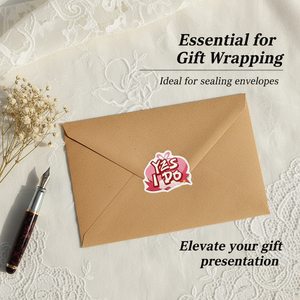 Ink-colored heart-shaped "I do" romantic stickers irregular pattern suitable for wedding favor wrapping - Product Image 4