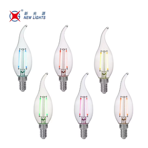 Ampoules LED décoratives à filament colorées sans scintillement, <span class=keywords><strong>6</strong></span> options de couleur, culot E14, ampoule transparente 2W 4W 5W C35T, ampoules LED à filament intelligentes - Product Image 2